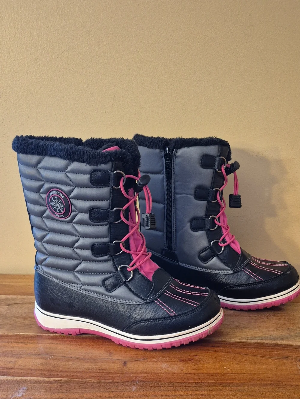 Girls Totes Adventure Gear Winter Snow Boots - Black & Pink - Sz. 3